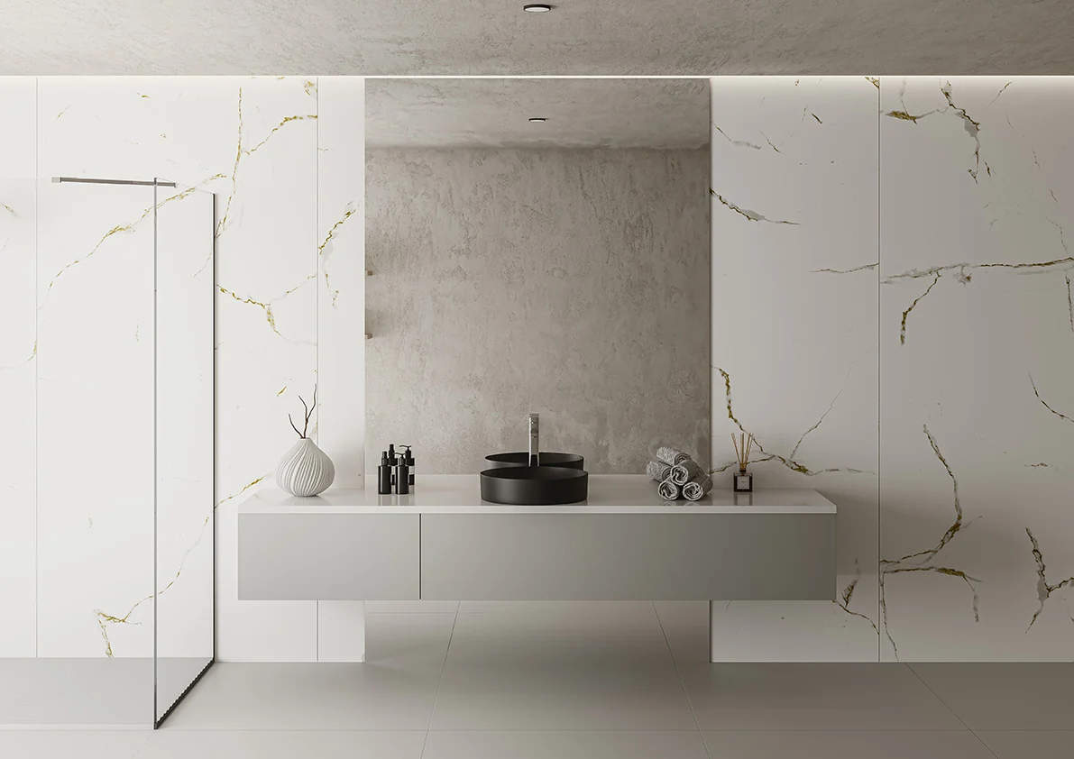 Kobert-In KB46 Calacata Gold en un ambiente