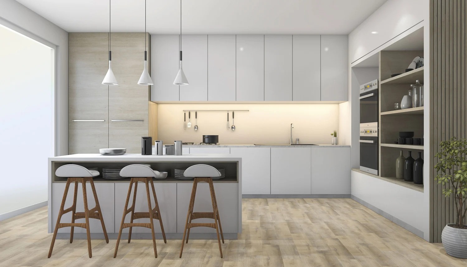 Residential Colonial Oak White en un ambiente